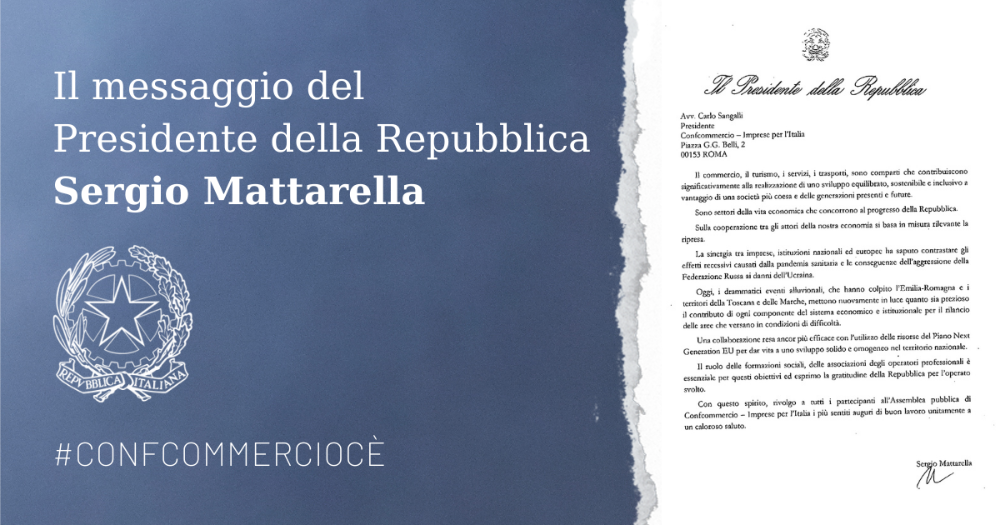 Il messaggio del Presidente della Repubblica Sergio Mattarella